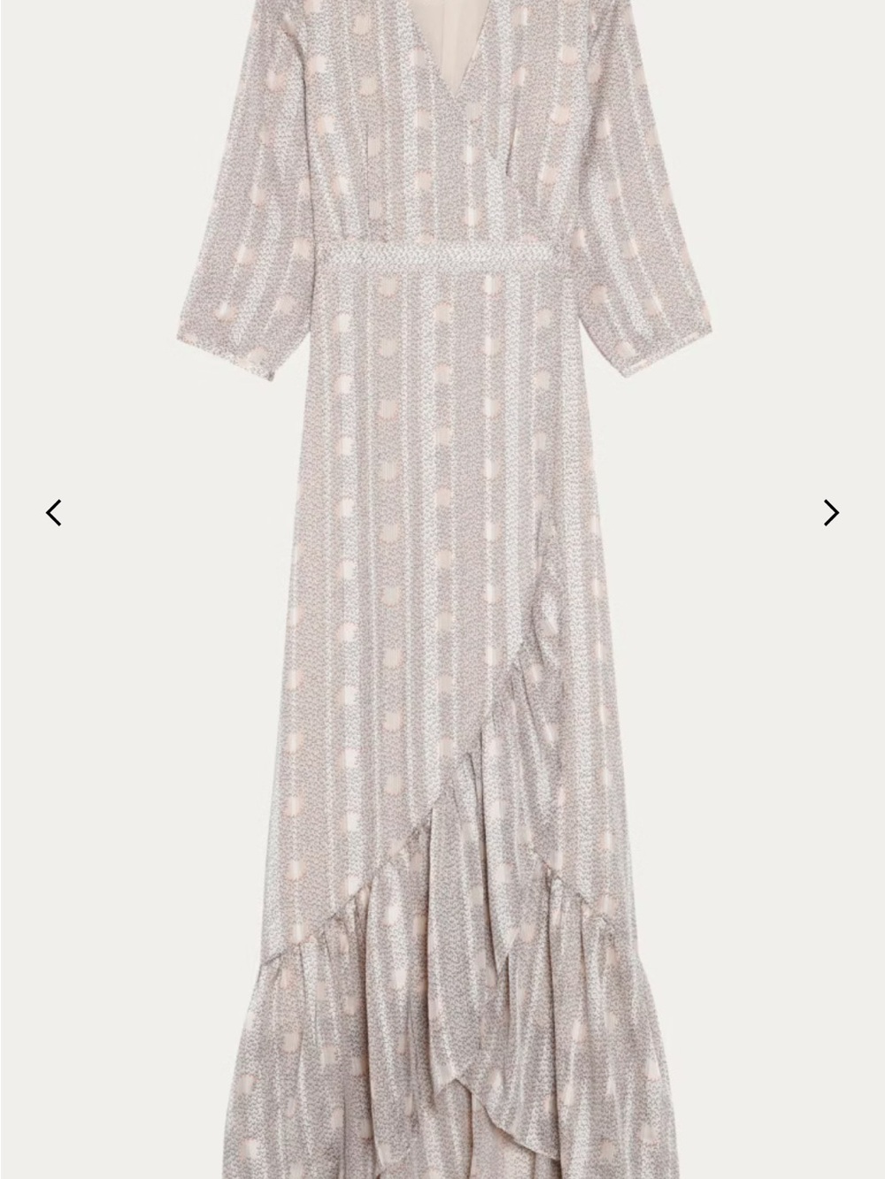 ba&sh Blush and Light Gray Printed Maxi Dress